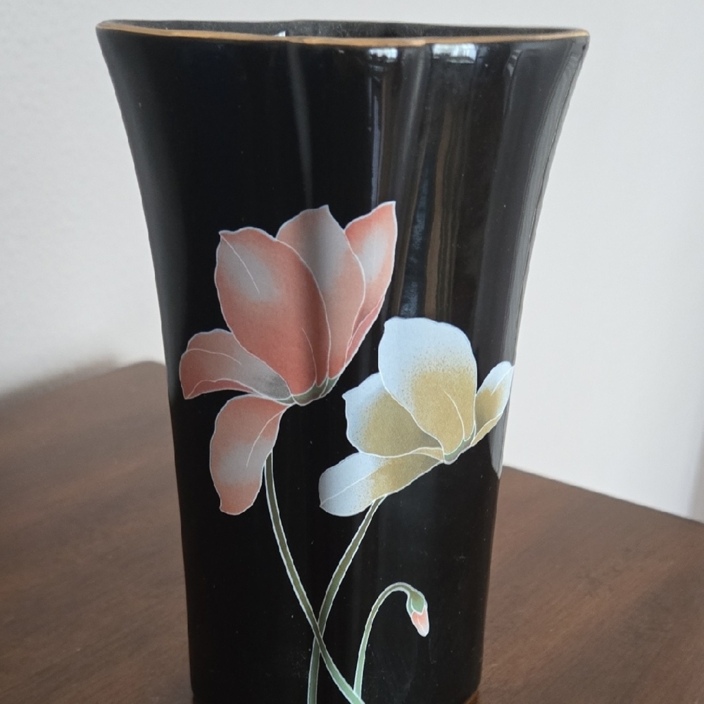 Floral Black Vase